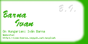 barna ivan business card
